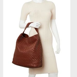 Deux Lux FAUX Leather Woven OVERSIZED Hobo Basketweave NWT!